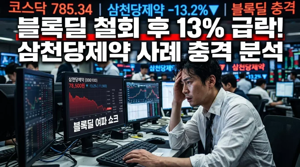 대주주 블록딜 철회 후 주가 흐름: 삼천당제약 사례 및 과거 분석