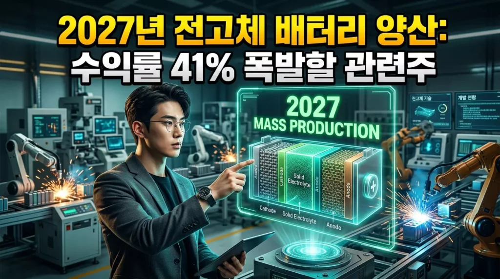 전고체 배터리 양산 일정 및 삼성SDI LG에너지솔루션 핵심 수혜주 분석 유튜브 썸네일 이미지
