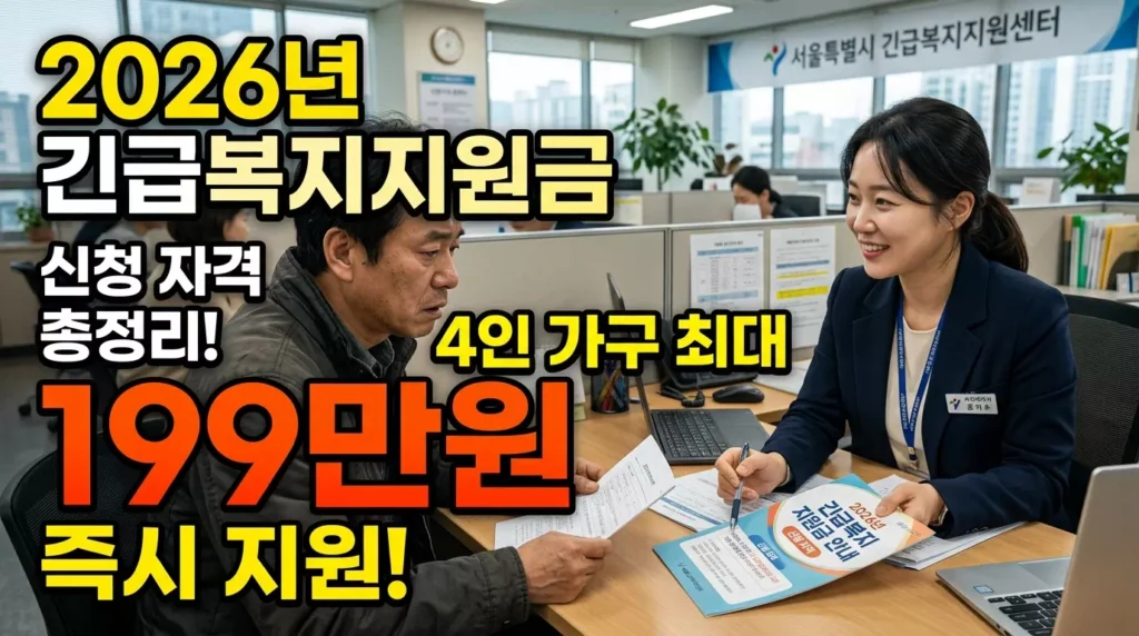 2026 긴급복지지원금 신청 자격 및 가구별 지원 금액 최신 가이드