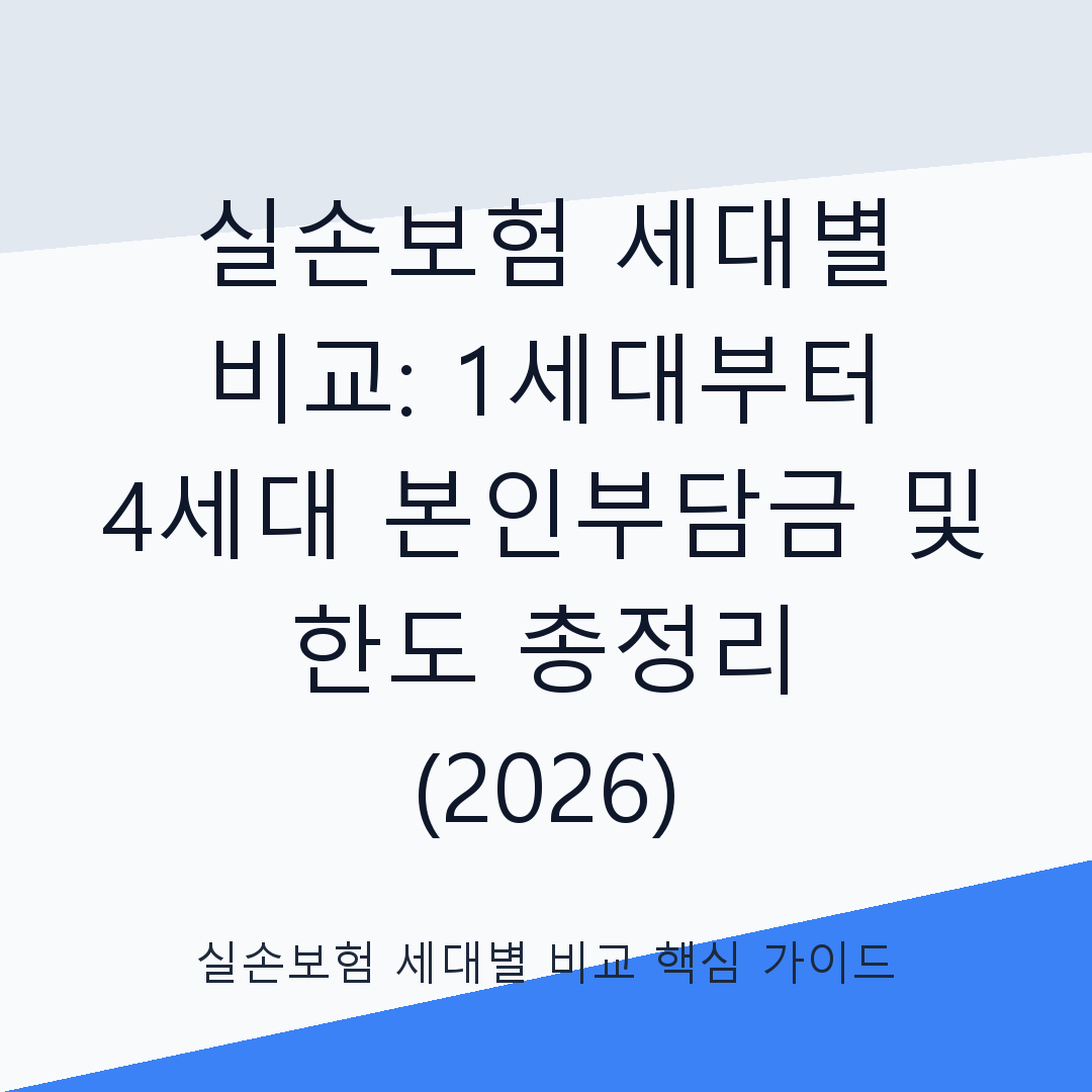 실손보험 세대별 비교 1세대부터 4