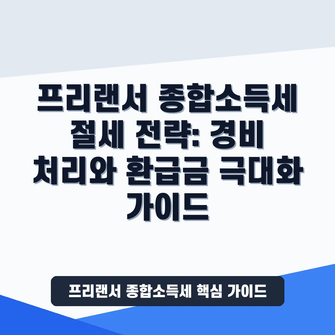 프리랜서 종합소득세 경비 처리 및 절