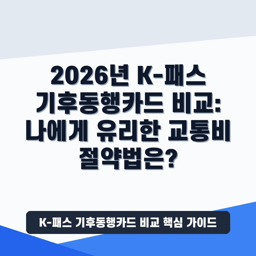 2026년  K 패스 와  기후동행카