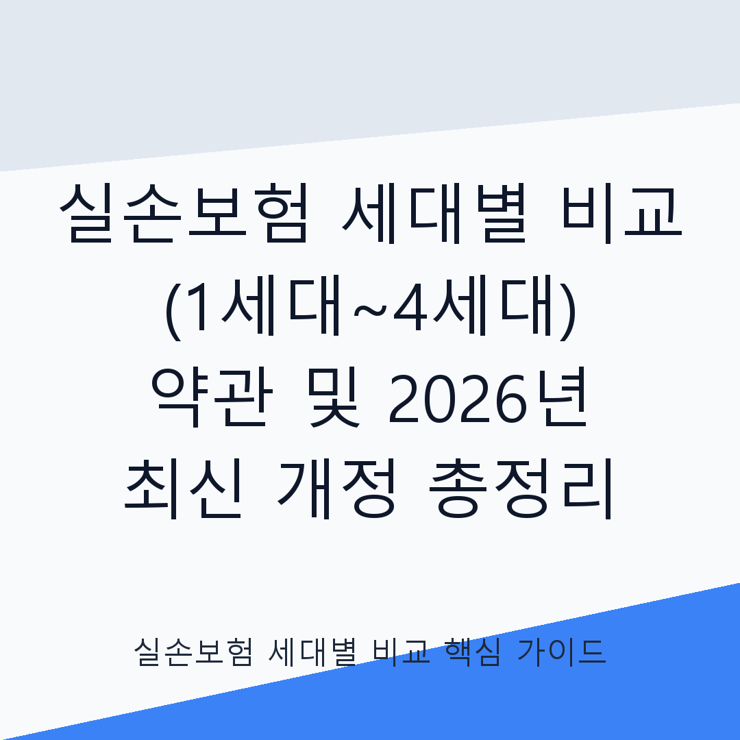 실손보험 세대별 약관 상세 비교
