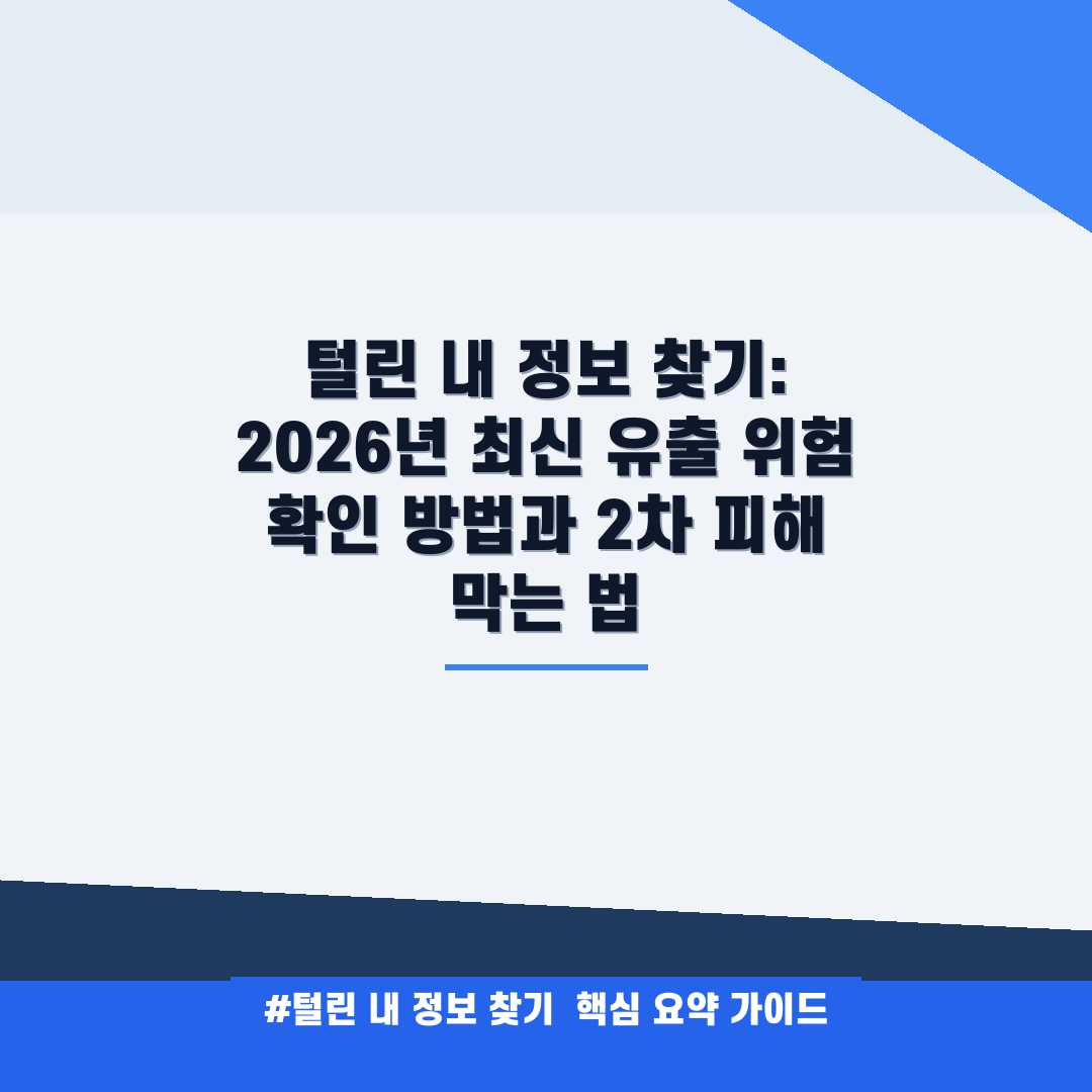 털린 내 정보 찾기 안내