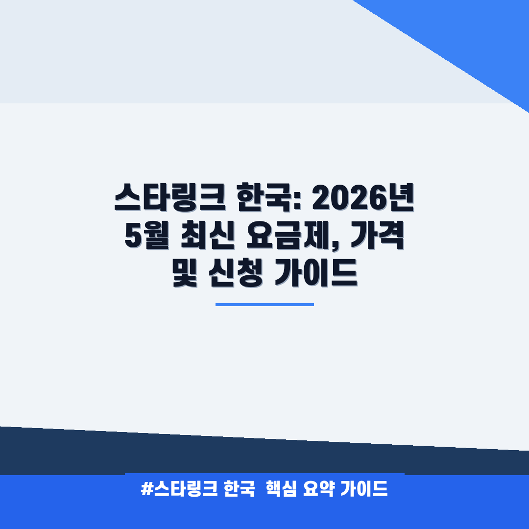 스타링크 한국 안내