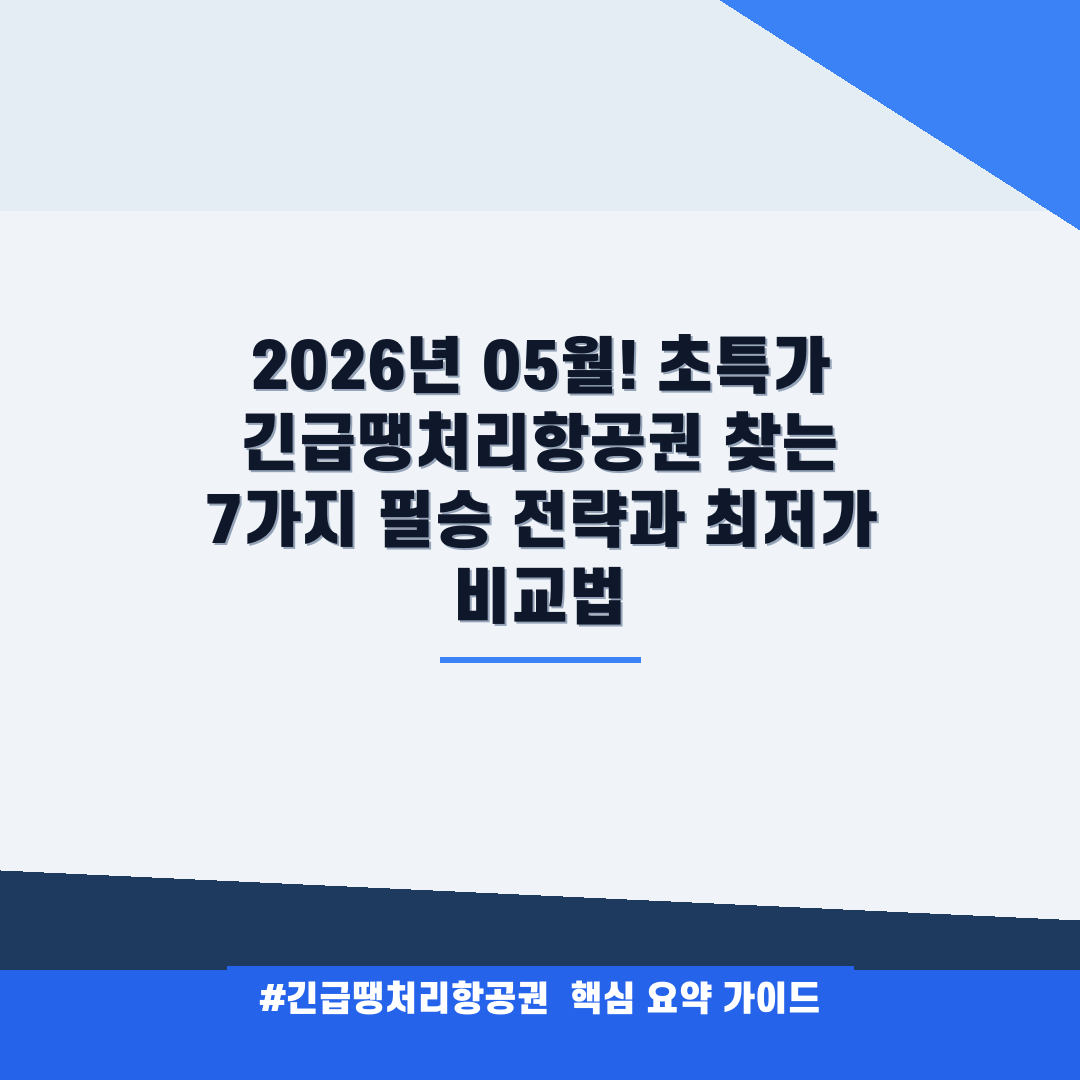 긴급땡처리항공권 안내