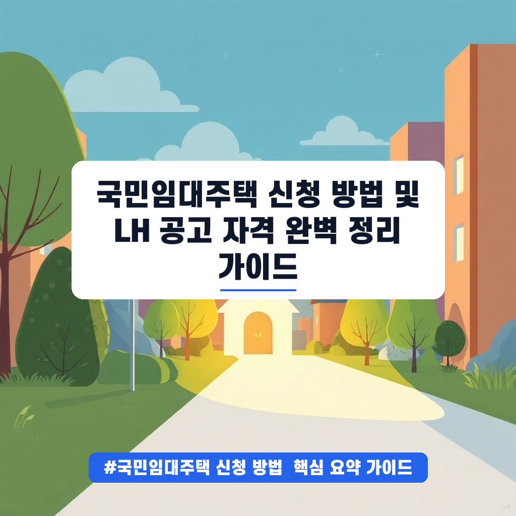 국민임대주택 신청 방법 및 LH 공고 자격 완벽 정리 가이드 안내