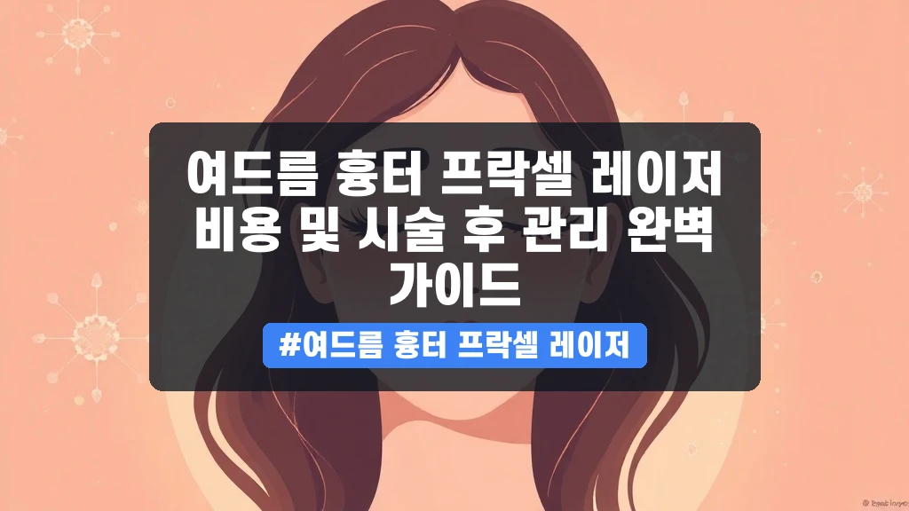 여드름 흉터 프락셀 레이저 비용 및 시술 후 관리 완벽 가이드 안내
