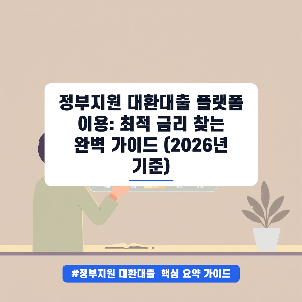 정부지원 대환대출 플랫폼 이용: 최적 금리 찾는 완벽 가이드 (2026년 기준) 안내
