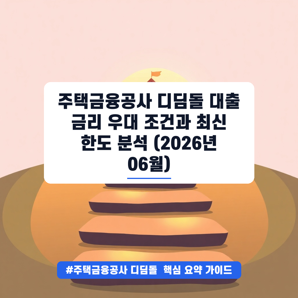 주택금융공사 디딤돌 대출 금리 우대 조건과 최신 한도 분석 (2026년 06월) 안내