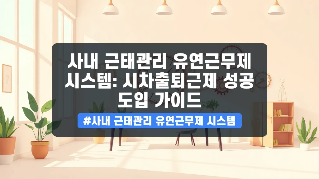 사내 근태관리 유연근무제 시스템: 시차출퇴근제 성공 도입 가이드 안내