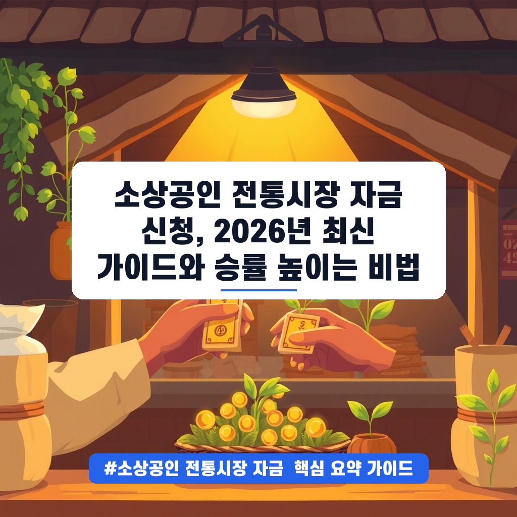 소상공인 전통시장 자금 신청, 2026년 최신 가이드와 승률 높이는 비법 안내