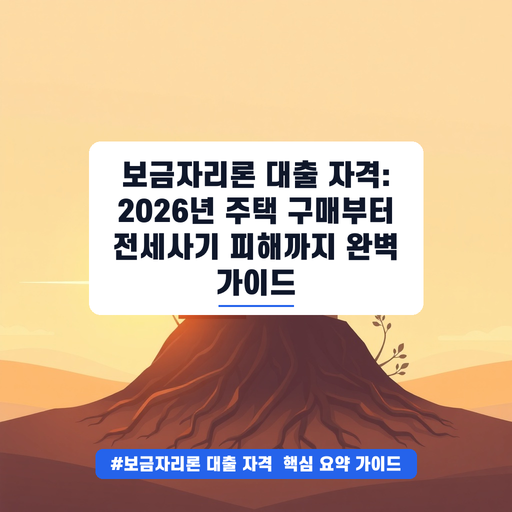 보금자리론 대출 자격: 2026년 주택 구매부터 전세사기 피해까지 완벽 가이드 안내