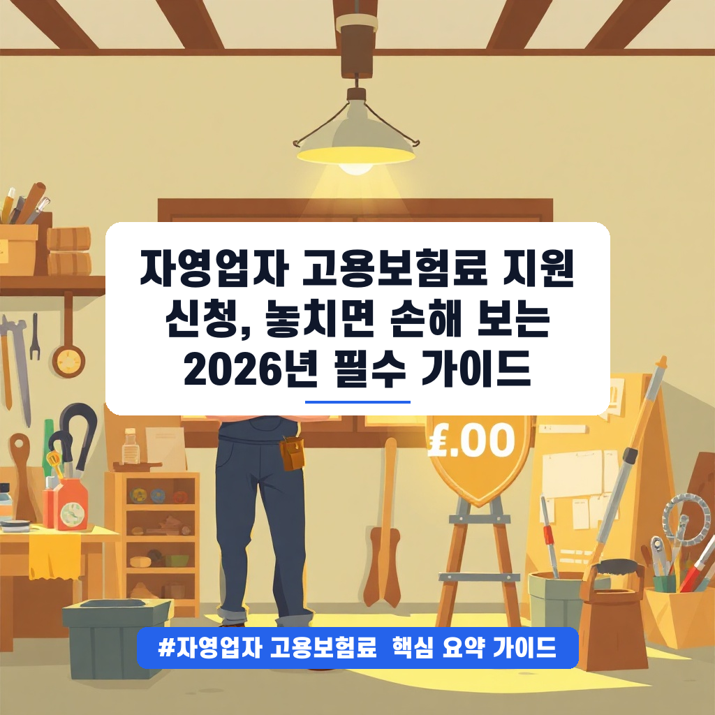 자영업자 고용보험료 지원 신청, 놓치면 손해 보는 2026년 필수 가이드 안내
