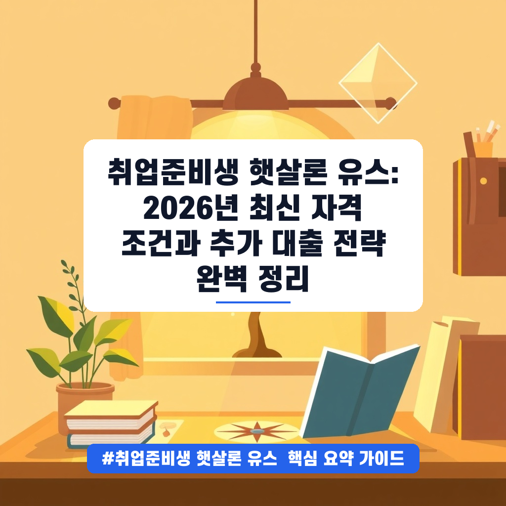 취업준비생 햇살론 유스: 2026년 최신 자격 조건과 추가 대출 전략 완벽 정리 안내