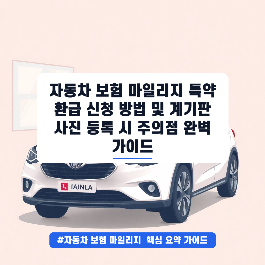 자동차 보험 마일리지 특약 환급 신청 방법 및 계기판 사진 등록 시 주의점 완벽 가이드 안내