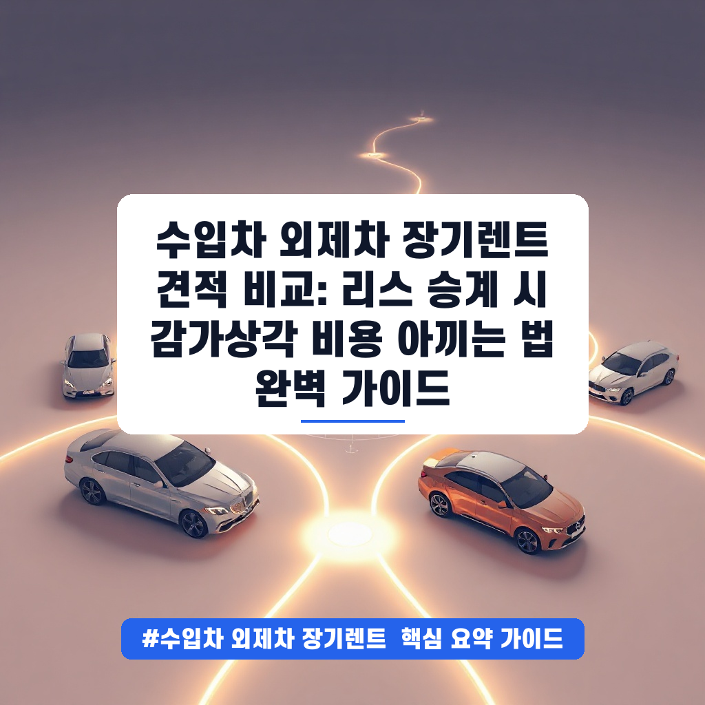 수입차 외제차 장기렌트 견적 비교: 리스 승계 시 감가상각 비용 아끼는 법 완벽 가이드 안내