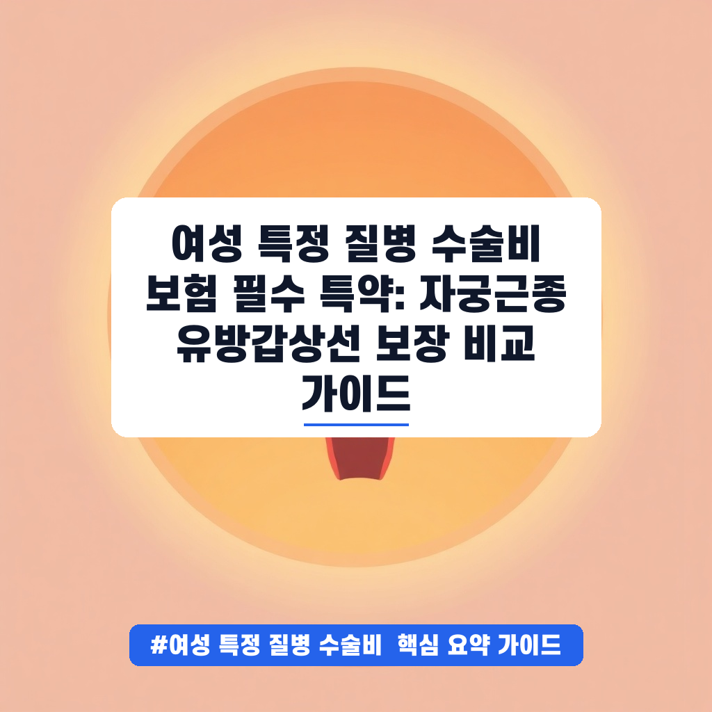 여성 특정 질병 수술비 보험 필수 특약: 자궁근종 유방갑상선 보장 비교 가이드 안내