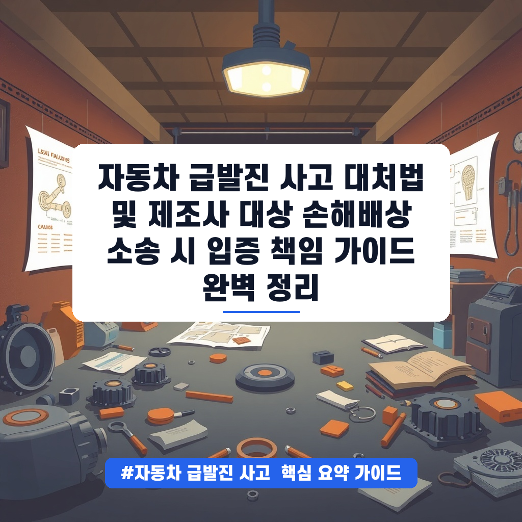자동차 급발진 사고 대처법 및 제조사 대상 손해배상 소송 시 입증 책임 가이드 완벽 정리 안내