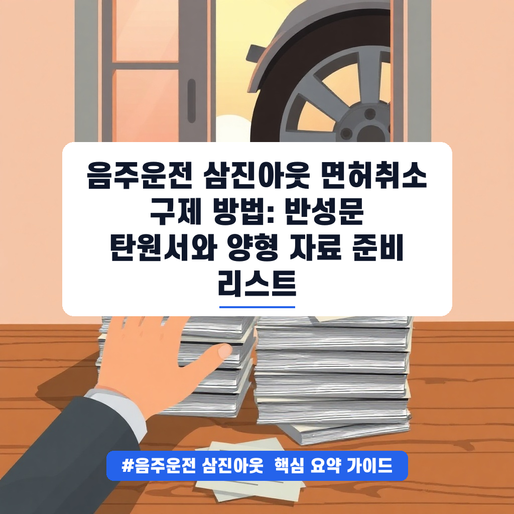 음주운전 삼진아웃 면허취소 구제 방법: 반성문 탄원서와 양형 자료 준비 리스트 안내