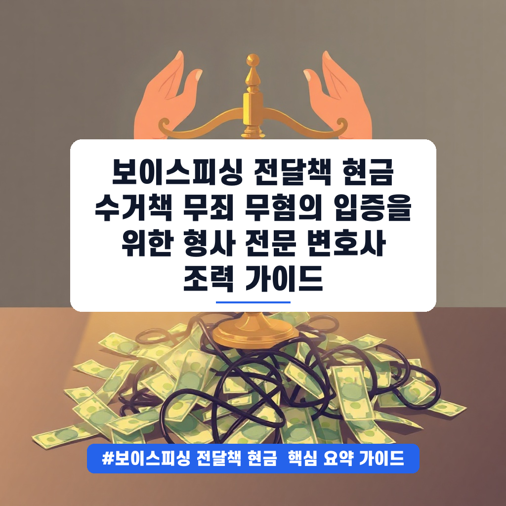 보이스피싱 전달책 현금 수거책 무죄 무혐의 입증을 위한 형사 전문 변호사 조력 가이드 안내