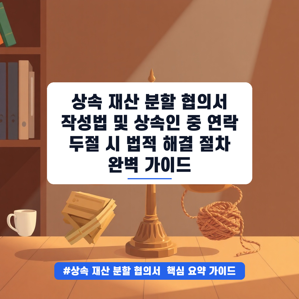 상속 재산 분할 협의서 작성법 및 상속인 중 연락 두절 시 법적 해결 절차 완벽 가이드 안내