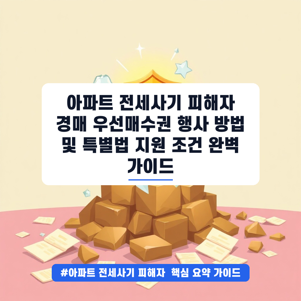 아파트 전세사기 피해자 경매 우선매수권 행사 방법 및 특별법 지원 조건 완벽 가이드 안내