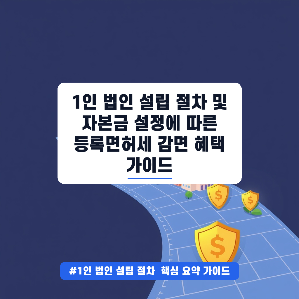 1인 법인 설립 절차 및 자본금 설정에 따른 등록면허세 감면 혜택 가이드 안내