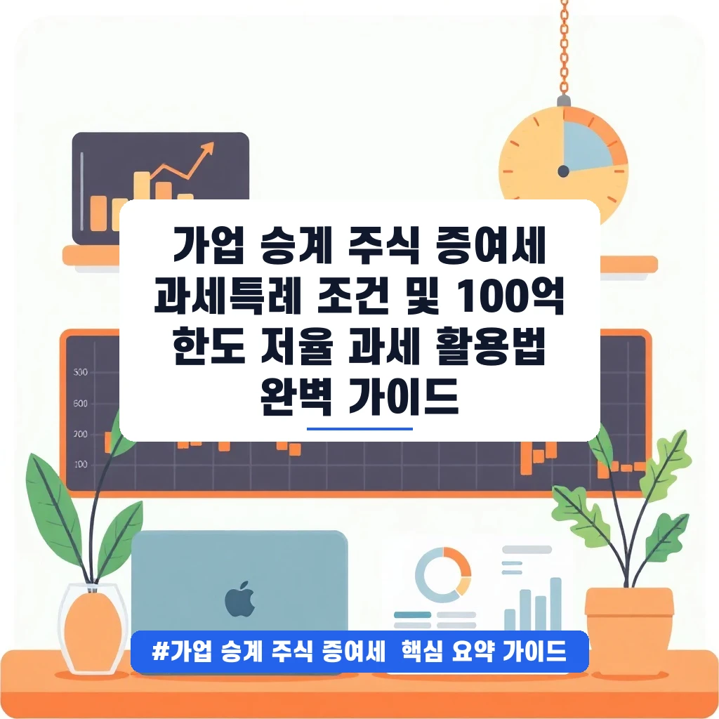가업 승계 주식 증여세 과세특례 조건 및 100억 한도 저율 과세 활용법 완벽 가이드 안내