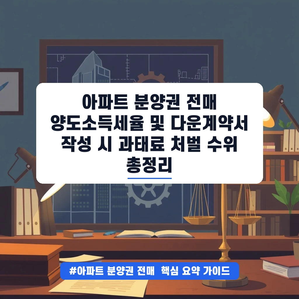 아파트 분양권 전매 양도소득세율 및 다운계약서 작성 시 과태료 처벌 수위 총정리 안내