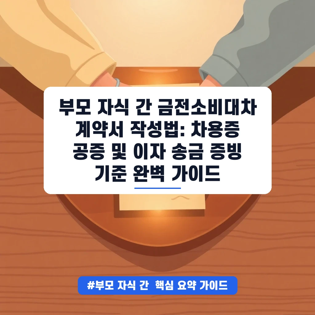 부모 자식 간 금전소비대차 계약서 작성법: 차용증 공증 및 이자 송금 증빙 기준 완벽 가이드 안내