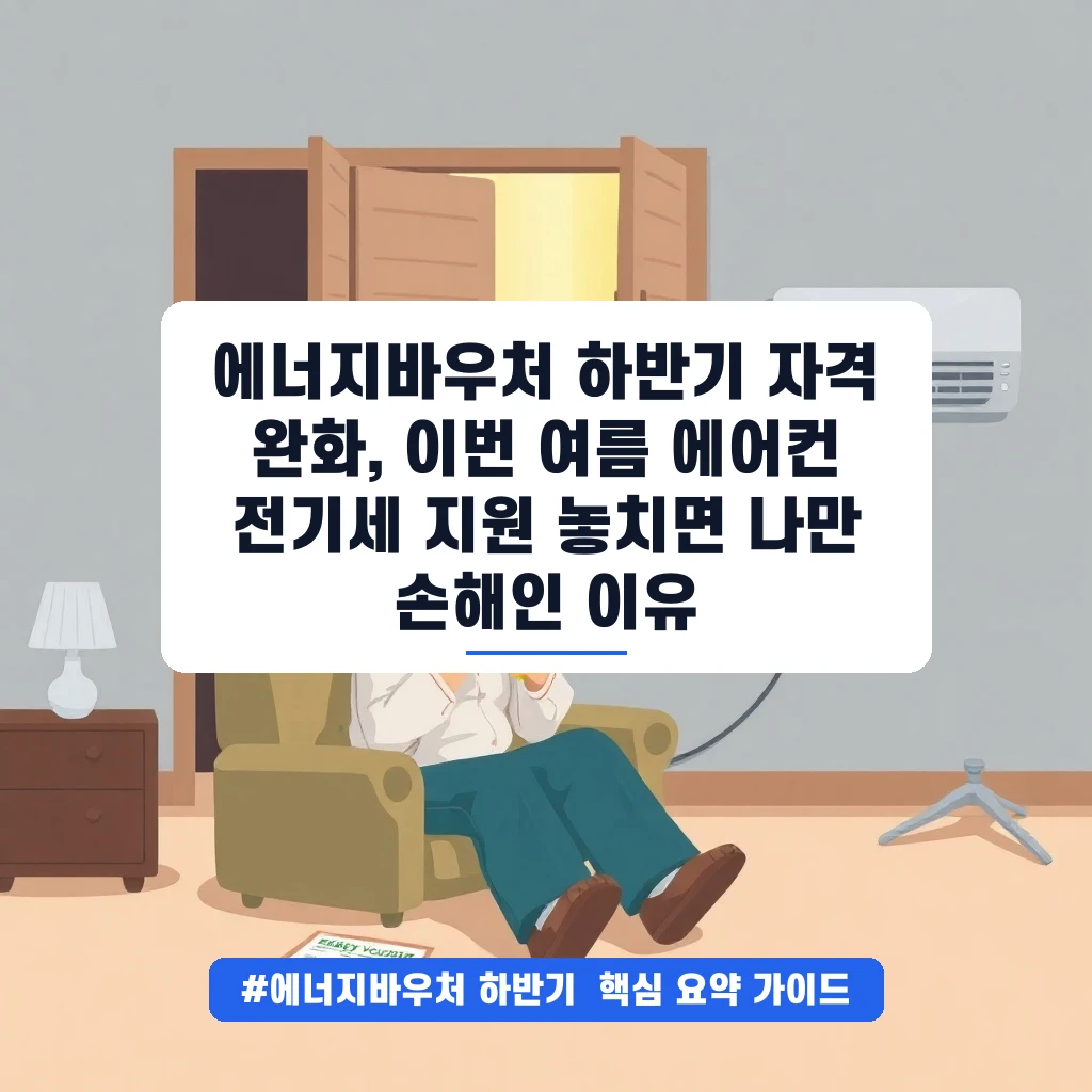 에너지바우처 하반기 자격 완화, 이번 여름 에어컨 전기세 지원 놓치면 나만 손해인 이유 안내