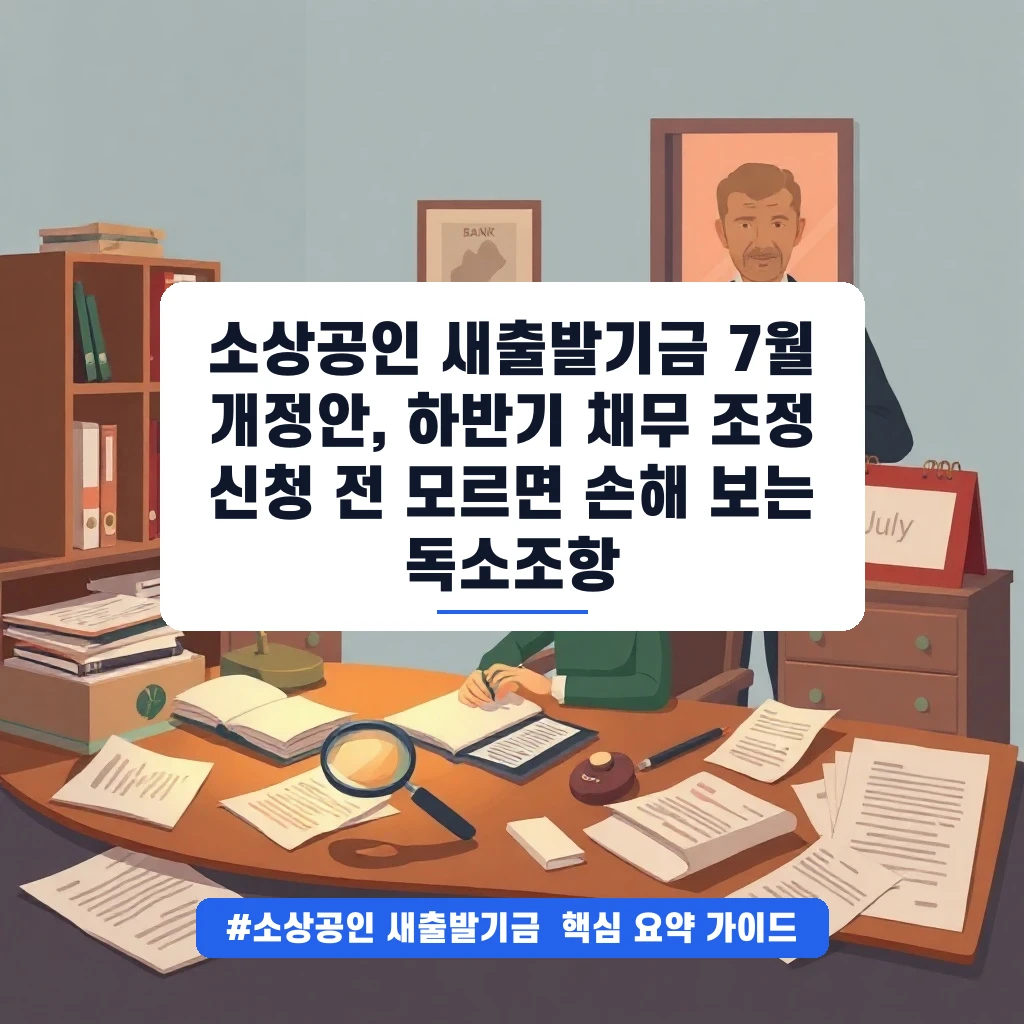 소상공인 새출발기금 7월 개정안, 하반기 채무 조정 신청 전 모르면 손해 보는 독소조항 안내
