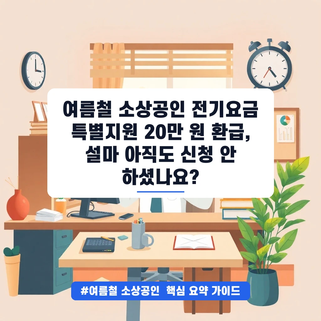 여름철 소상공인 전기요금 특별지원 20만 원 환급, 설마 아직도 신청 안 하셨나요? 안내