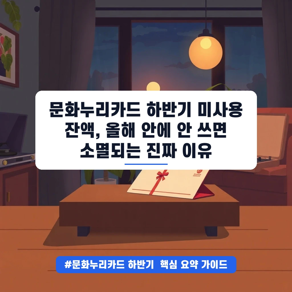 문화누리카드 하반기 미사용 잔액, 올해 안에 안 쓰면 소멸되는 진짜 이유 안내