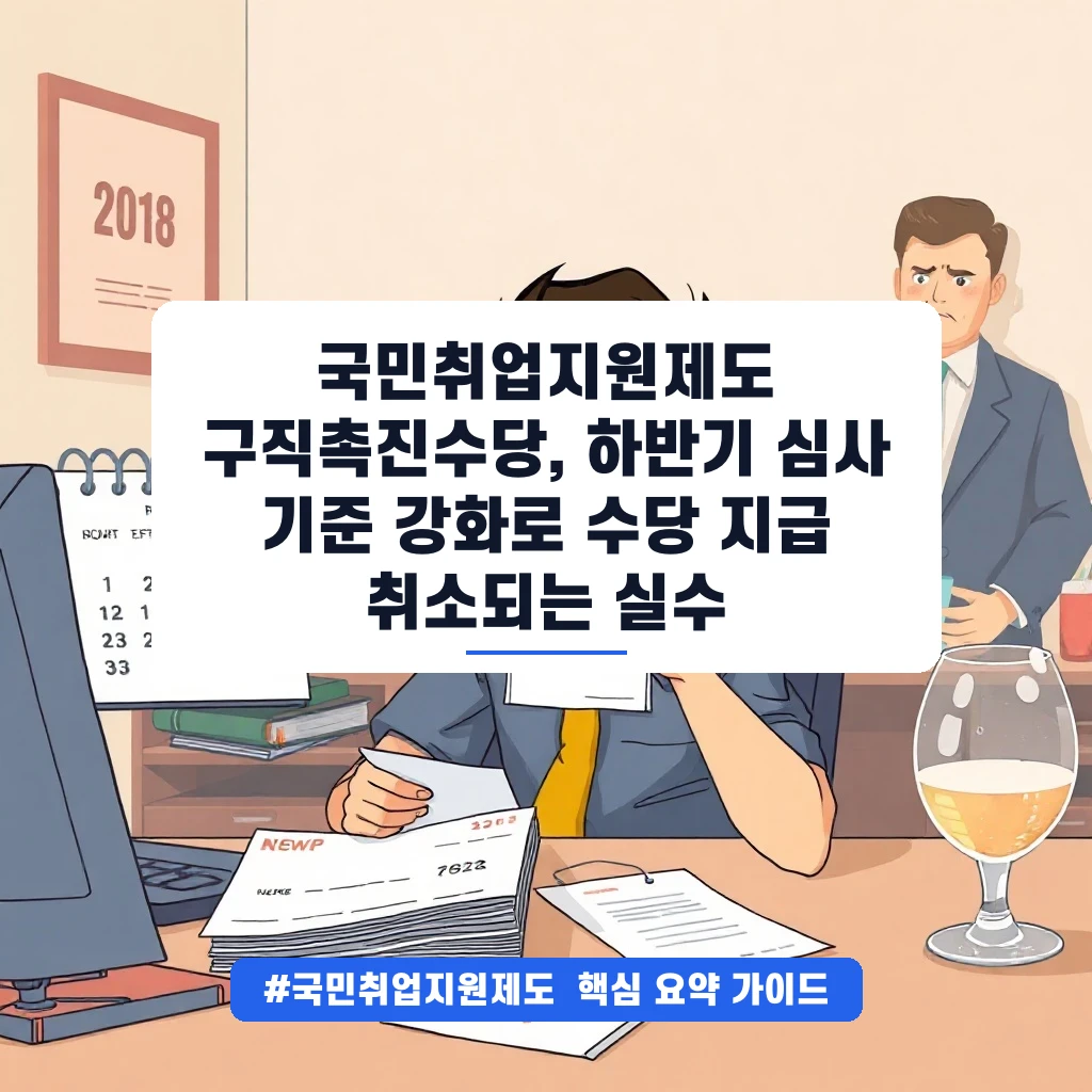 국민취업지원제도 구직촉진수당, 하반기 심사 기준 강화로 수당 지급 취소되는 실수 안내