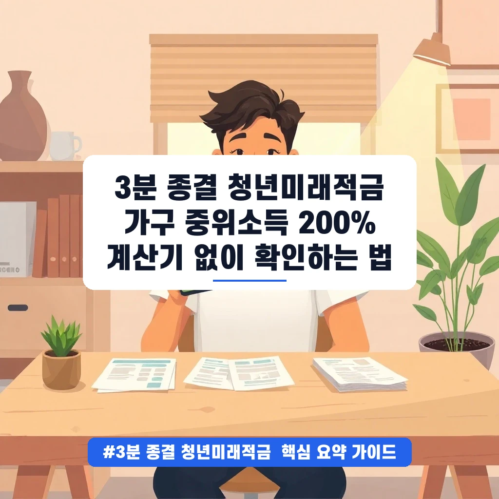 3분 종결 청년미래적금 가구 중위소득 200% 계산기 없이 확인하는 법 안내