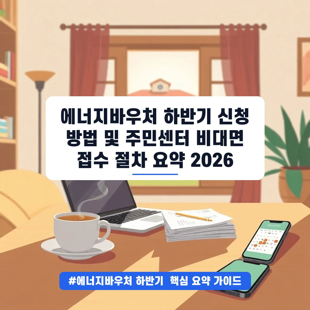 에너지바우처 하반기 신청 방법 및 주민센터 비대면 접수 절차 요약 2026 안내