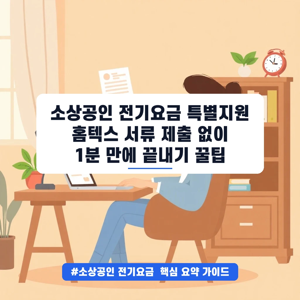 소상공인 전기요금 특별지원 홈텍스 서류 제출 없이 1분 만에 끝내기 꿀팁 안내