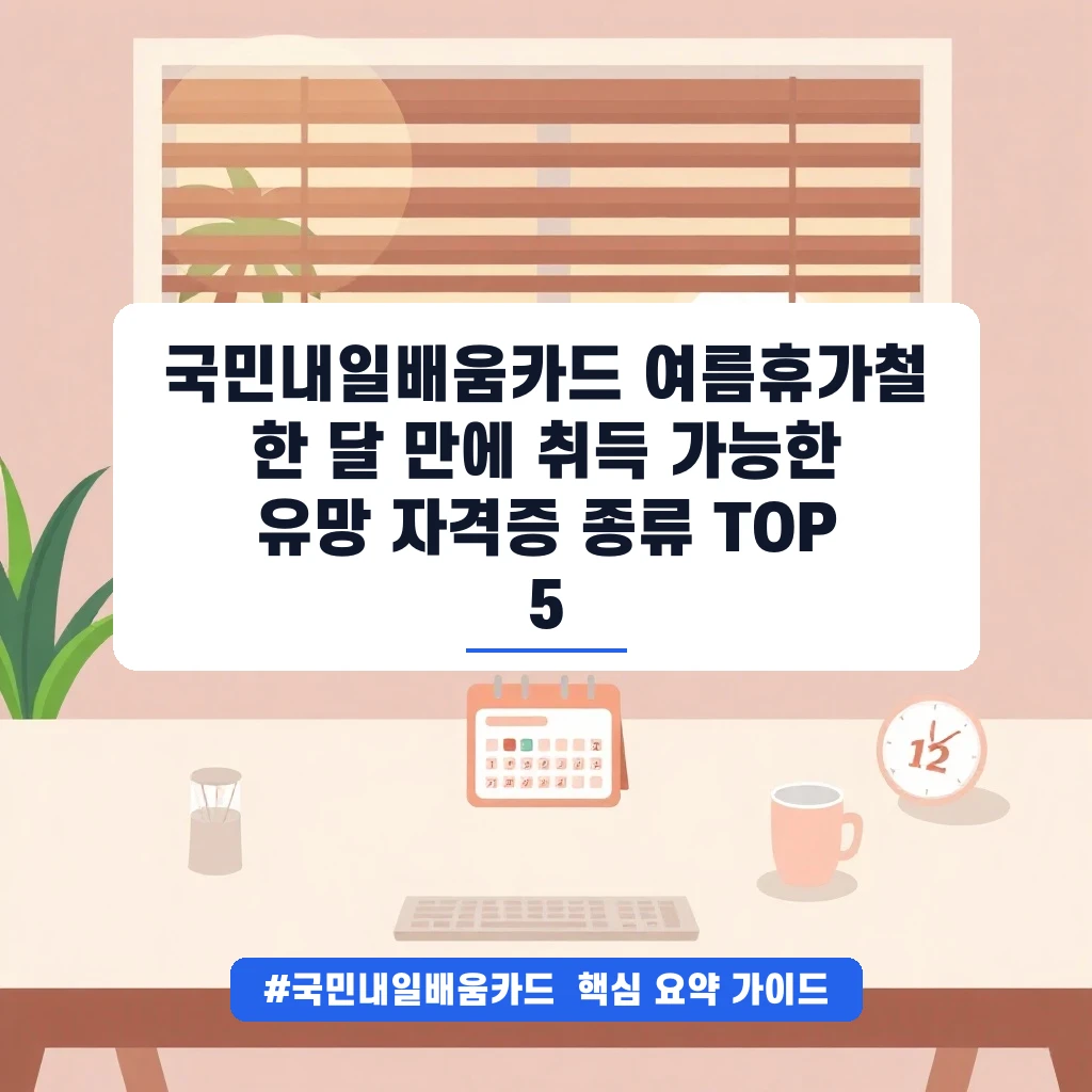 국민내일배움카드 여름휴가철 한 달 만에 취득 가능한 유망 자격증 종류 TOP 5 안내