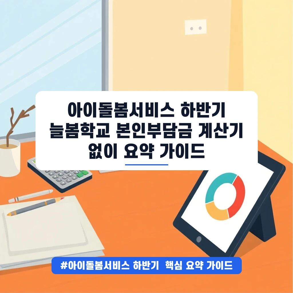 아이돌봄서비스 하반기 늘봄학교 본인부담금 계산기 없이 요약 가이드 안내