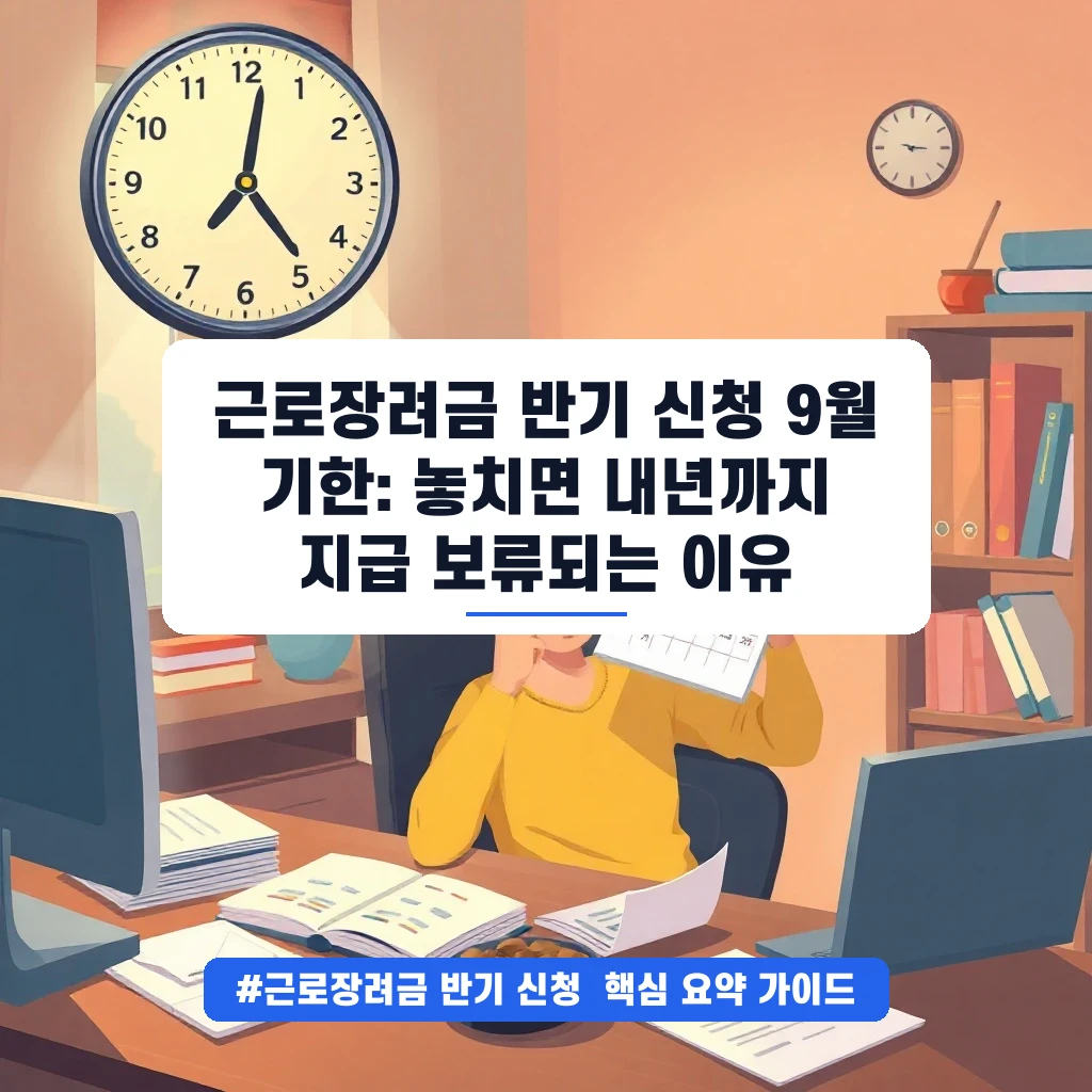 근로장려금 반기 신청 9월 기한: 놓치면 내년까지 지급 보류되는 이유 안내