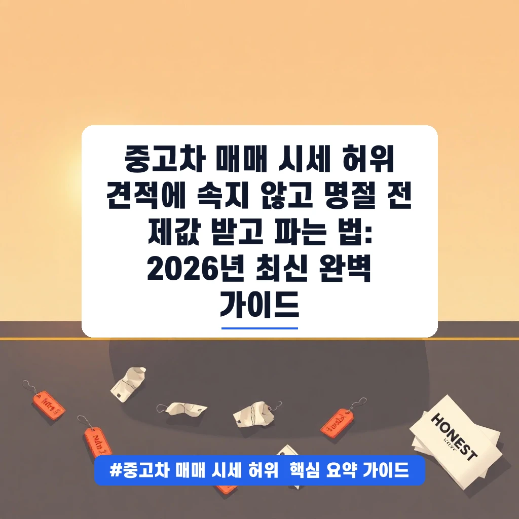 중고차 매매 시세 허위 견적에 속지 않고 명절 전 제값 받고 파는 법: 2026년 최신 완벽 가이드 안내