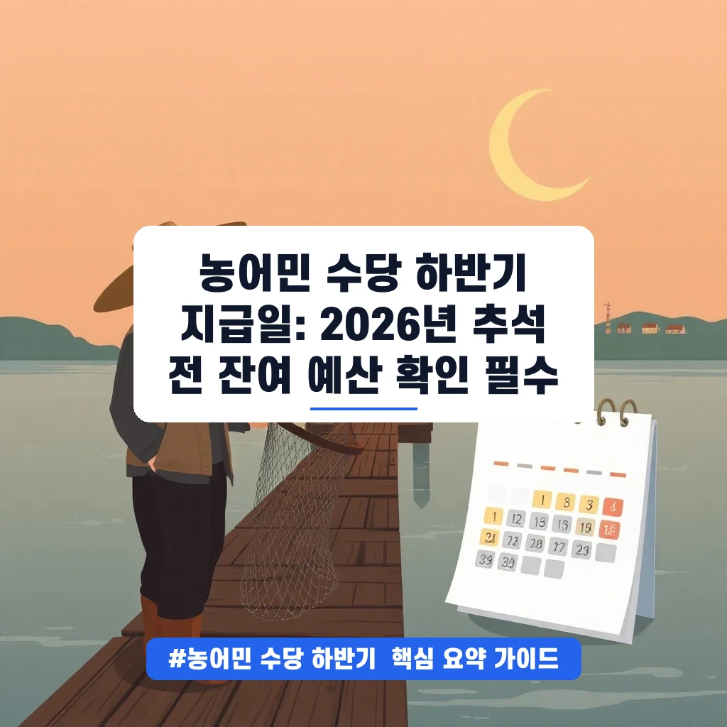 농어민 수당 하반기 지급일: 2026년 추석 전 잔여 예산 확인 필수 안내