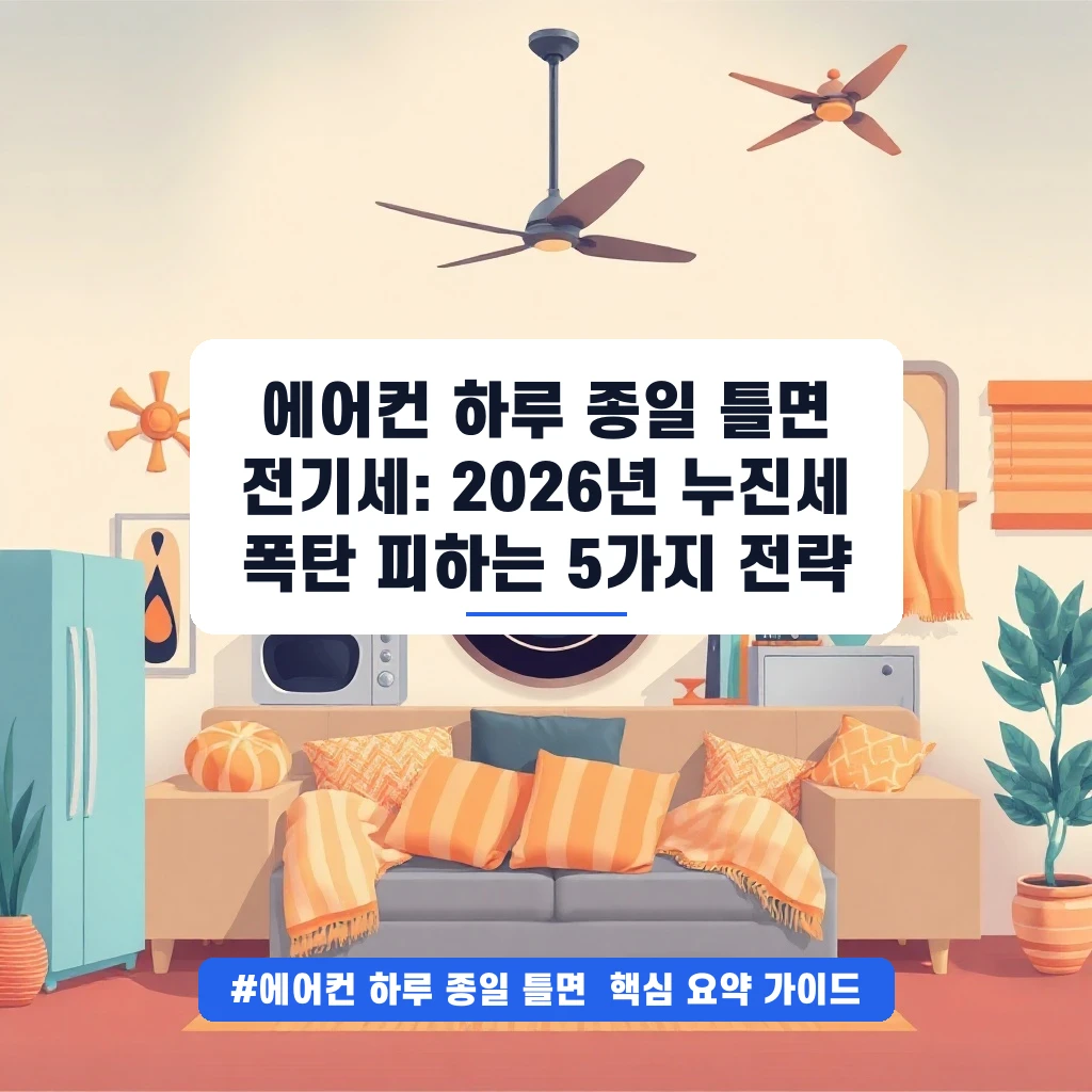 에어컨 하루 종일 틀면 전기세: 2026년 누진세 폭탄 피하는 5가지 전략 안내