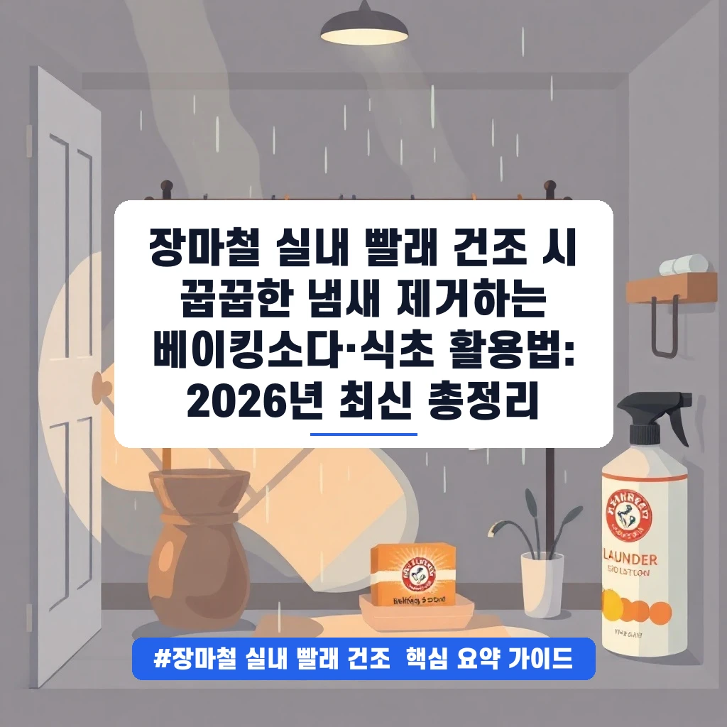 장마철 실내 빨래 건조 시 꿉꿉한 냄새 제거하는 베이킹소다·식초 활용법: 2026년 최신 총정리 안내