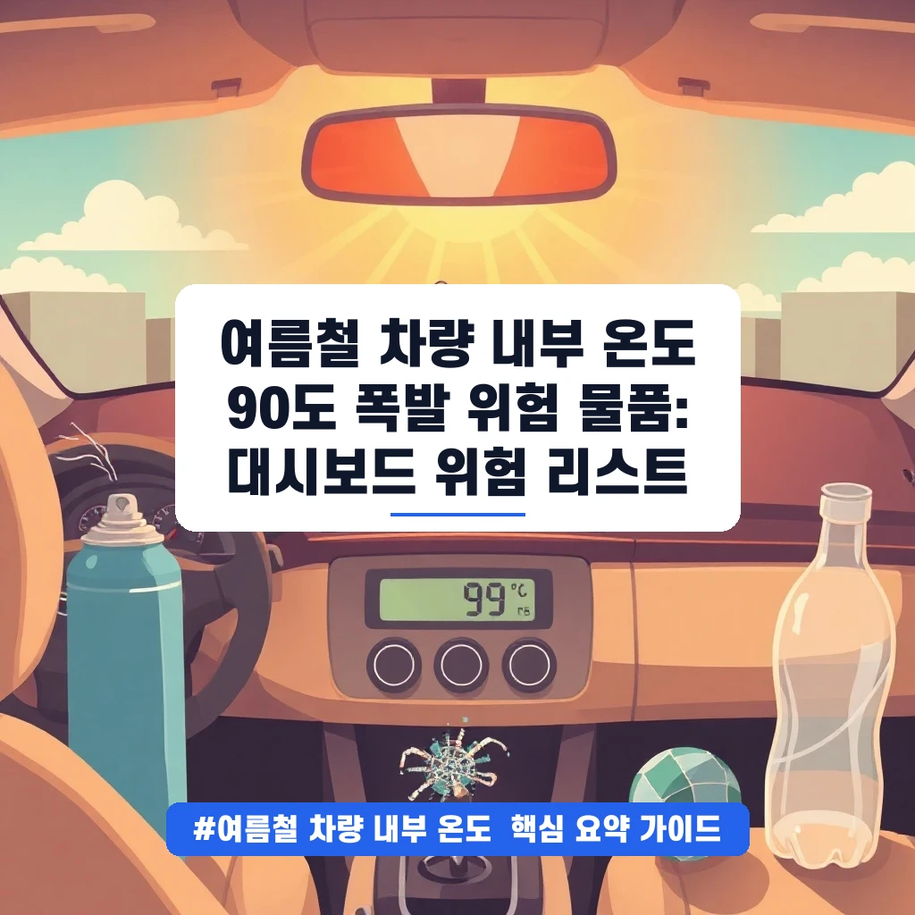 여름철 차량 내부 온도 90도 폭발 위험 물품: 대시보드 위험 리스트 안내