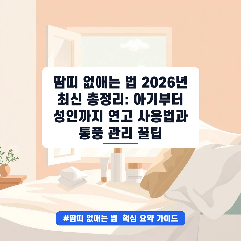 땀띠 없애는 법 2026년 최신 총정리: 아기부터 성인까지 연고 사용법과 통풍 관리 꿀팁 안내