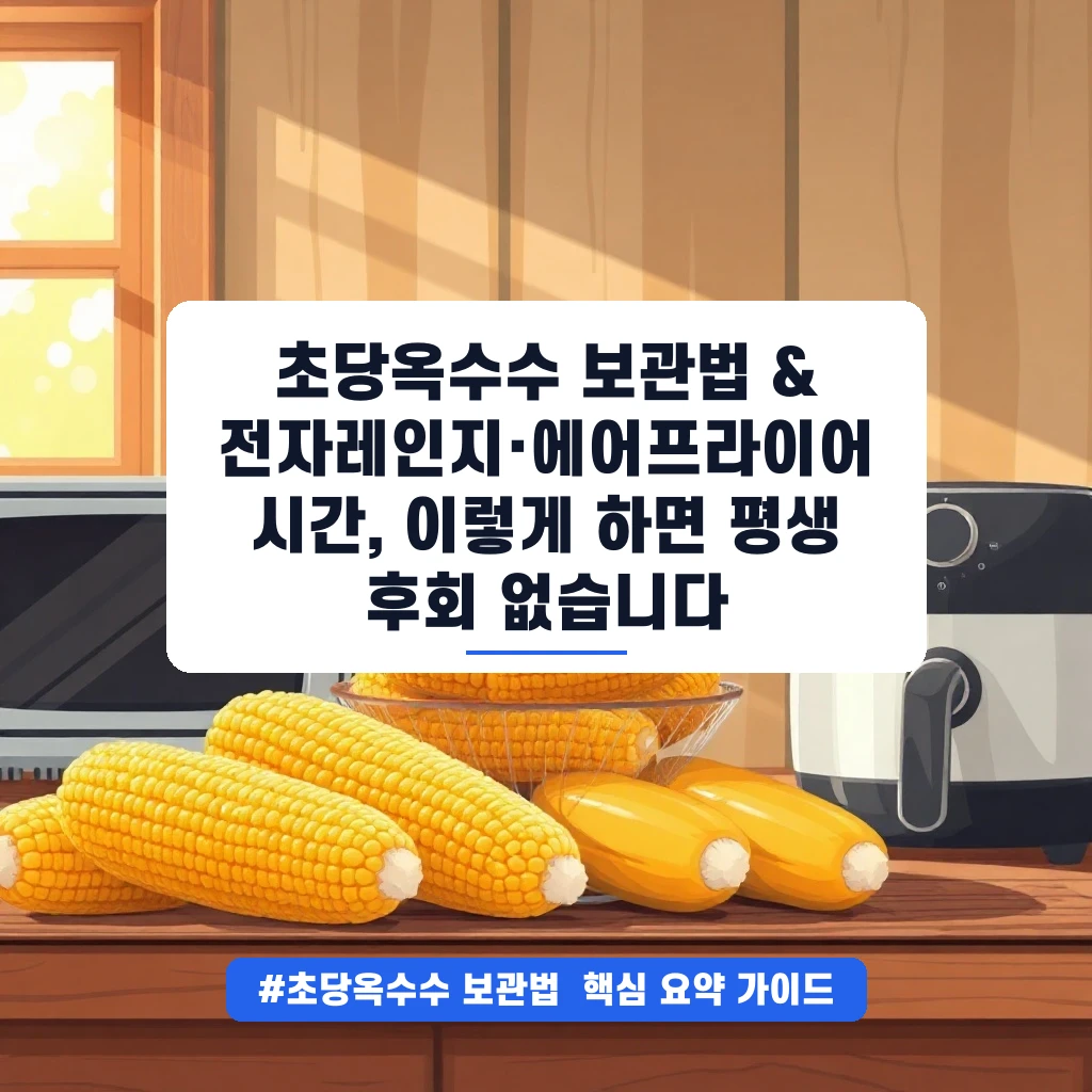 초당옥수수 보관법 & 전자레인지·에어프라이어 시간, 이렇게 하면 평생 후회 없습니다 안내