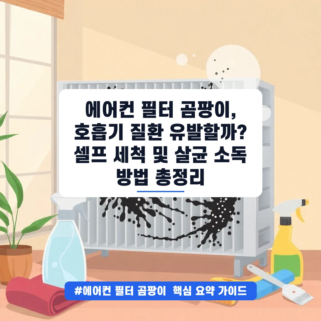 에어컨 필터 곰팡이, 호흡기 질환 유발할까? 셀프 세척 및 살균 소독 방법 총정리 안내